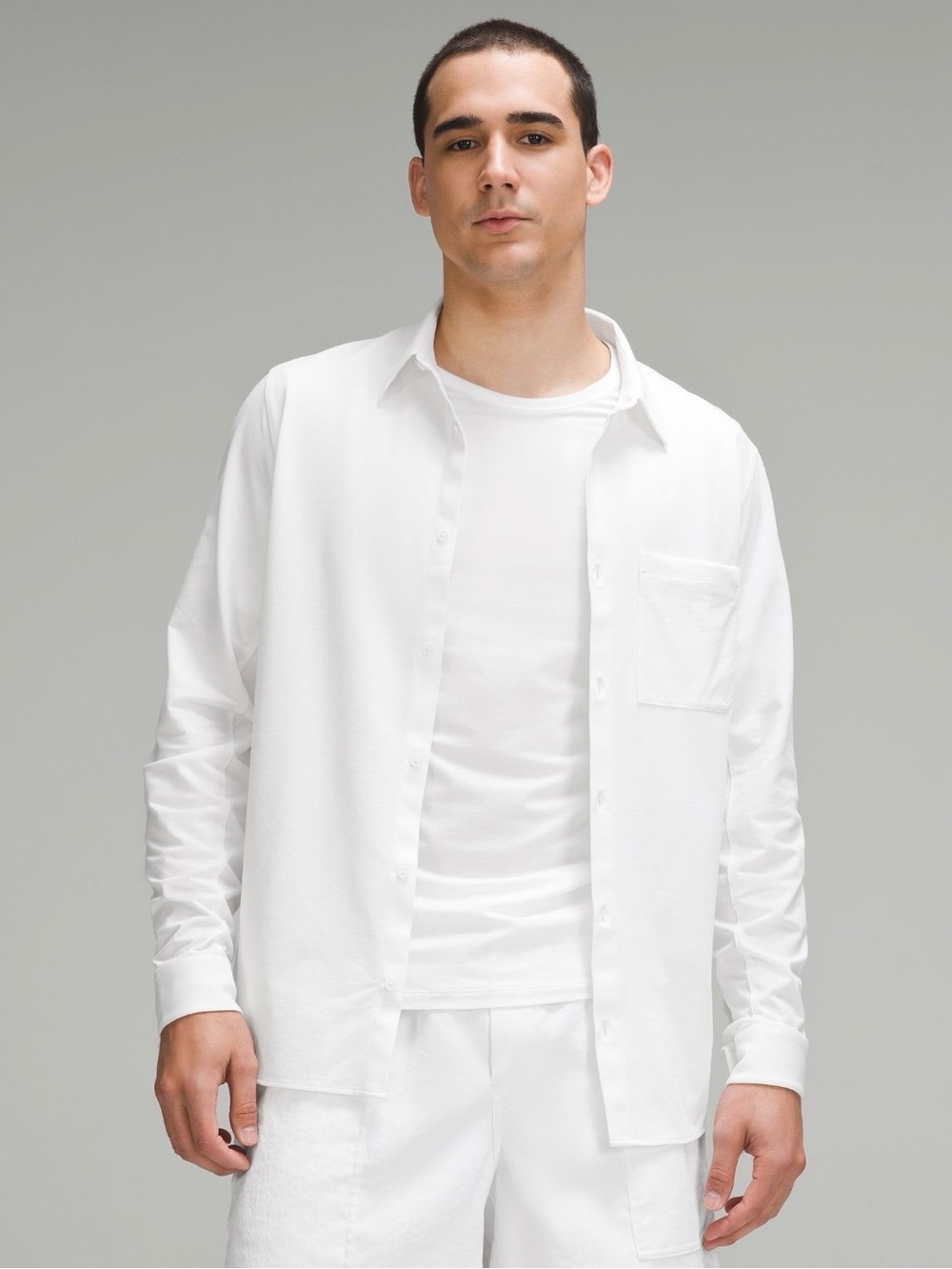 Lululemon Men's Commission Long-Sleeve Shirt Pocket - White - XL
